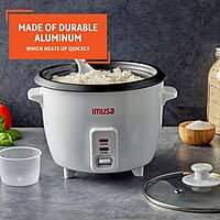 IMUSA USA GAU-00013 - Arrocera eléctrica antiadherente para 8 tazas (sin cocinar) para 16 tazas (cocida), color blanco IMUSA USA GAU-00013 - Arrocera eléctrica antiadherente para 8 tazas (sin cocinar) para 16 tazas (cocida), color blanco