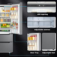 SMETA Refrigerador Puerta francesa con máquina de hielo, 36 pulgadas SMETA Refrigerador Puerta francesa con máquina de hielo, 36 pulgadas