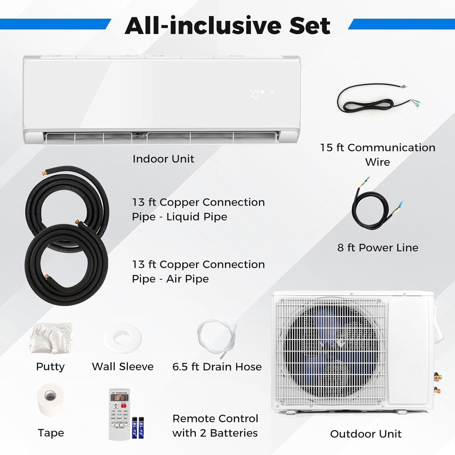 GLACER Aire acondicionado y calentador mini split de 12000 BTU GLACER Aire acondicionado y calentador mini split de 12000 BTU