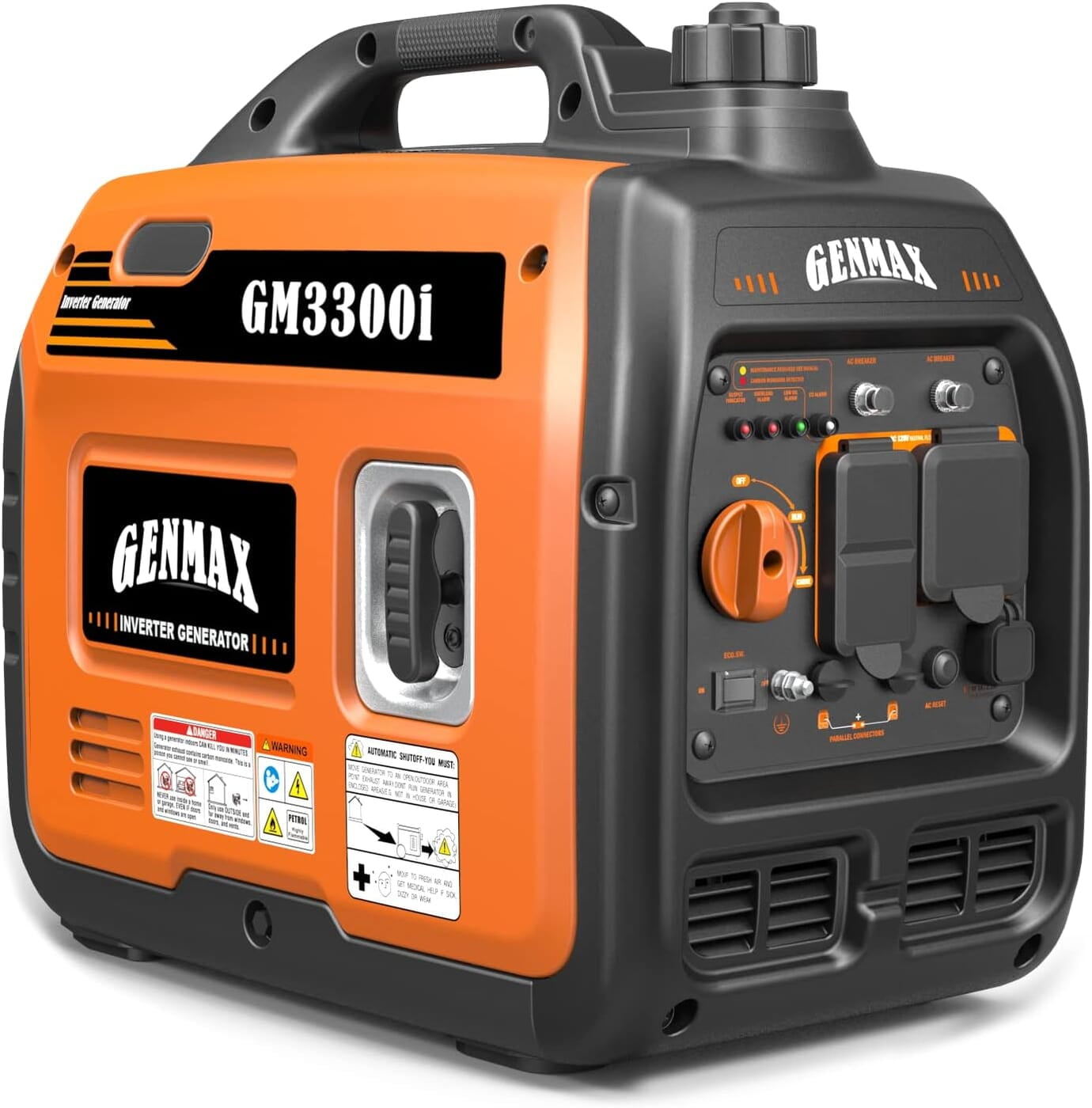 GENMAX Generador portátil, motor de gas ultra silencioso de 3300 W GENMAX Generador portátil, motor de gas ultra silencioso de 3300 W