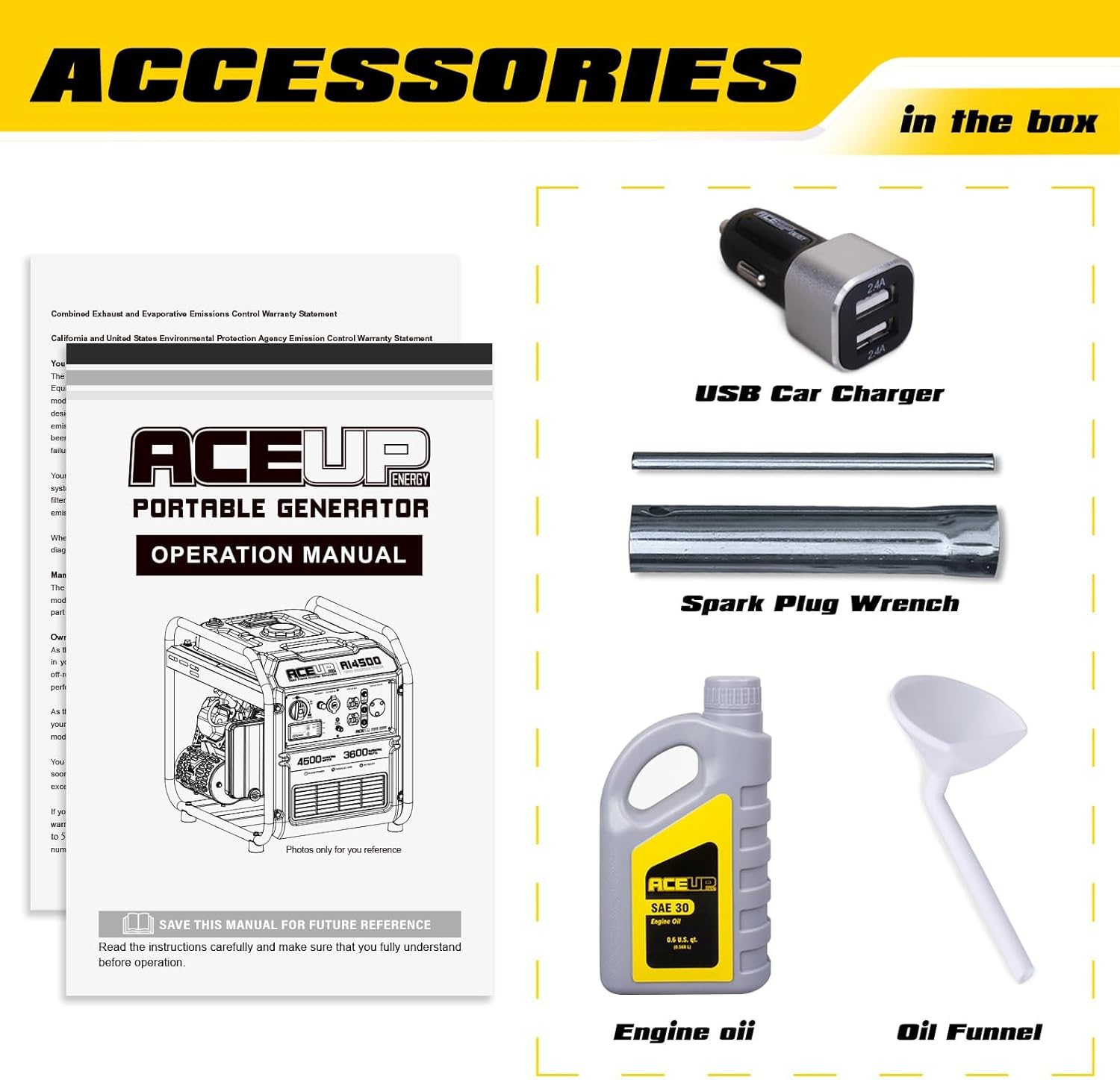 Aceup Energy Generador inversor de 4500 vatios 223CC Aceup Energy Generador inversor de 4500 vatios 223CC