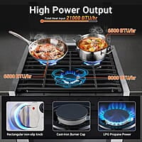 AMZCHEF Estufa de gas RV de 21 pulgadas de 12 V con 3 quemadores AMZCHEF Estufa de gas RV de 21 pulgadas de 12 V con 3 quemadores