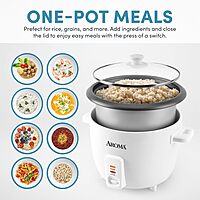 AROMA® Arrocera, 8 tazas (sin cocinar) / 16 tazas (cocidas) AROMA® Arrocera, 8 tazas (sin cocinar) / 16 tazas (cocidas)