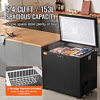 Congelador de pecho para garaje de 5.0 pies cúbicos, congelador compacto solo ajustable 7 termostatos y cesta extraíble, ahorro de energía para garaje, sótano, dormitorio, apartamento, cocina Congelador de pecho para garaje de 5.0 pies cúbicos, congelador compacto solo ajustable 7 termostatos y cesta extraíble, ahorro de energía para garaje, sótano, dormitorio, apartamento, cocina