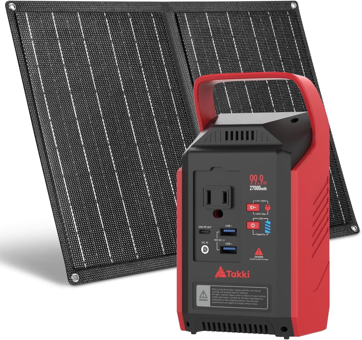 Takki Generador solar de 99 Wh con juego de paneles solares de 21 W Takki Generador solar de 99 Wh con juego de paneles solares de 21 W