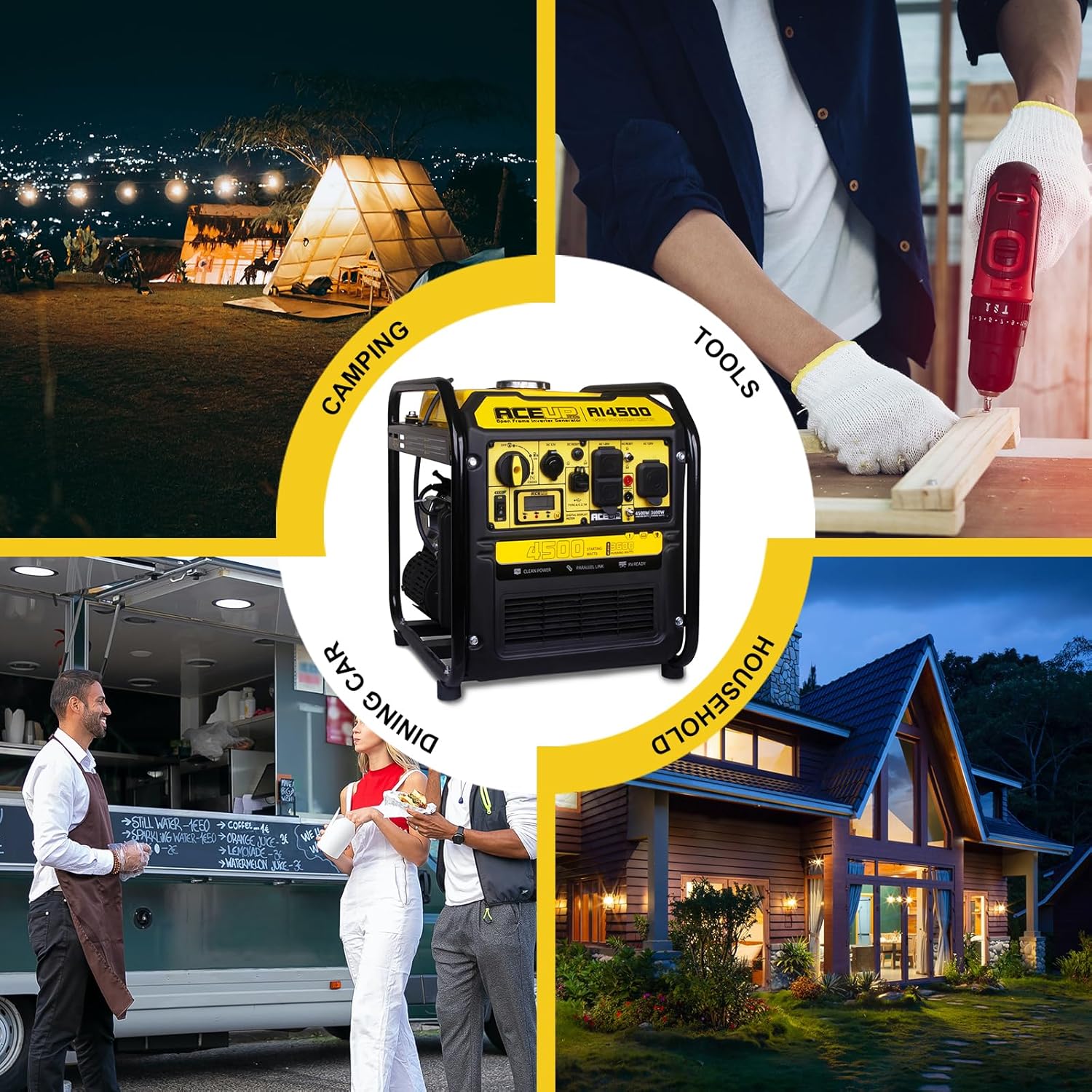 Aceup Energy Generador inversor de 4500 vatios 223CC Aceup Energy Generador inversor de 4500 vatios 223CC
