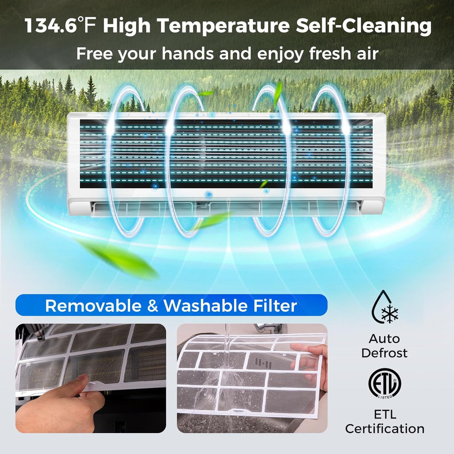 GLACER Aire acondicionado y calentador mini split de 12000 BTU GLACER Aire acondicionado y calentador mini split de 12000 BTU